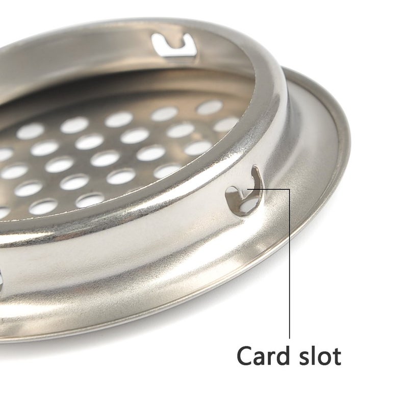 FOCCTS 20PCS 2-1/8 Inch(53mm) Circular Soffit Vent, Stainless Steel Round Soffit Vent Mesh Hole Louver, Circular Mesh Hole Air Vents for Kitchen, Bathroom, Cabinet, Wardrobe, Shoe Cabinet - Image 4